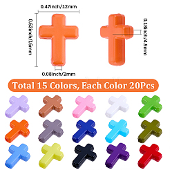 300pcs 15 Farben undurchsichtige Acrylperlen&nbsp;SACR-SC0001-57