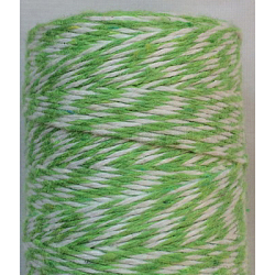 Однослойный хлопковый шнур макраме, витая хлопковая веревка, для поделок, Подарочная упаковка, зеленый газон, 4 мм, около 1 ярда (32.8 м) / рулон