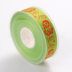 Navidad tema cintas de poliéster, amarillo verdoso, 1 pulgada (25 mm), aproximamente 100yards / rodillo (91.44 m / rollo)