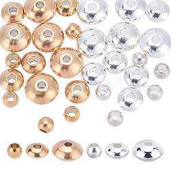 Dicosmétique 36 pièces 3 style placage ionique (ip) 202 perles en acier inoxydable, rondelle, couleur mixte, 4~8x3~4mm, Trou: 2mm, 12 pcs / boîte
