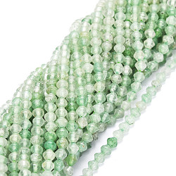 Chapelets de perles en aventurine vert naturel, facette, Toupie, 4x4mm, Trou: 0.7mm, Environ 105 pcs/chapelet, 15.35'' (39 cm)