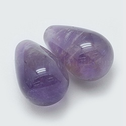 Perle semilavorate naturali di ametista, lacrima, 13x8mm, mezzo buco: 1 mm