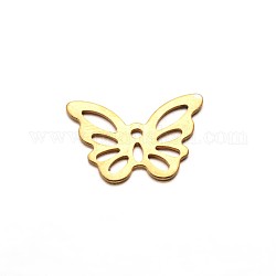 Farfalla 304 pendenti in acciaio inox, oro, 15x10.5x0.5mm, Foro: 1 mm