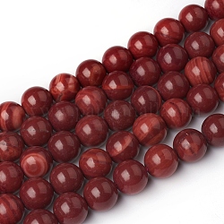 Brins de perles de rhodochrosite du brésil naturel, ronde, 10~10.5mm, Trou: 1mm, Environ 40 pcs/chapelet, 15.55 pouce (39.5 cm)