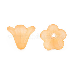 Perline in acrilico smerigliato, fiore, arancione, 10x13.5mm, Foro: 1.8 mm, circa 1600pcs/500g