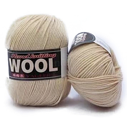 Filato di poliestere e lana per cappello maglione, Fili di lana a 4 capo per lavori a maglia all'uncinetto, grano, su 100 g / rotolo