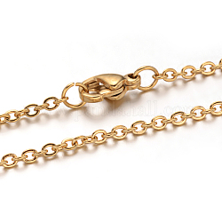 304 in acciaio inossidabile collane a catena cavo, con chiusure moschettone, oro, 17.7 pollice (45 cm), 1mm
