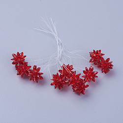 Glas gewebt Perlen, Blume / Wunderkerze, hergestellt aus Pferdeaugen-Anhängern, rot, 13 mm