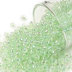 Toho perline rotonde, perline giapponesi, (172) arcobaleno trasparente verde chiaro, 8/0, 3mm, Foro: 1 mm, circa 10000pcs/libbra