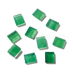 Cabujones de ágata de ónix verde natural teñidos y calentados, Rectángulo, verde lima, 11x9x3.5mm