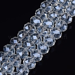 Chapelets de perles en verre, perle plaquée lustre, attrape soleil en cristal, facettes rondelle, clair, 16x12mm, Trou: 1mm, Environ 48 pcs/chapelet, 22 pouce