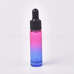 Contagocce di vetro bicolore, con contagocce di vetro e cappuccio nero, bottiglia vuota riutilizzabile, colorato, 9.35 cm, Capacità: 10 ml