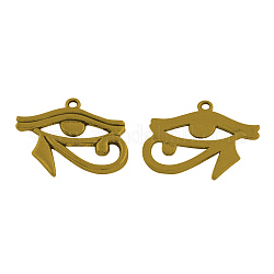 Tibetan Style Alloy Pendants, Egyptian Eye of Horus, Lead Free & Cadmium Free, Antique Golden, 27x32x2mm, Hole: 2mm, about 268pcs/1000g