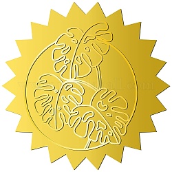 12 feuille d'autocollants en relief en feuille d'or auto-adhésive, Autocollants décoratifs de médaille à points ronds pour sceau de carte d'enveloppe, feuille, 165x211mm, autocollants: 50 mm de diamètre