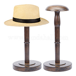 Porte-chapeau en forme de dôme en bois, pour perruque, présentoir porte-chapeau, café, produit fini: 156x340mm