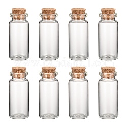 Contenedores de talón tarro de cristal, con tapón de corcho, deseando botella, Claro, 22x62mm, cuello de botella: 15 mm de diámetro, capacidad: 15ml (0.5 fl. oz)