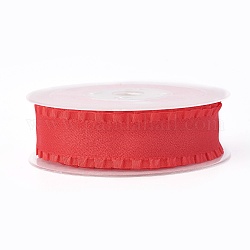 Polyester Ribbons, Red, 1 inch(25mm), about 30yards/roll(27.432m/roll)