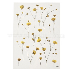Wasserfeste selbstklebende Aufkleber aus Kunststoff, Blumenmuster, golden, 15x10.5x0.01 cm