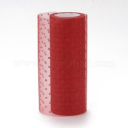 Glitzerdeko-Netzbänder, Tüllstoff, für Hochzeitsdekoration, Röcke Dekoration machen, rot, 5.90~5.94 Zoll (15~15.1 cm), 10 Yards / Rolle