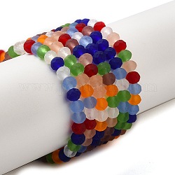 Chapelets de perles en verre transparente  , facette, mat, rondelle, couleur mixte, 4mm, Trou: 1mm