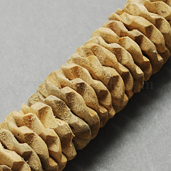 ココナッツビーズ連売り  彫る  ナチュラル  花  小麦  直径約25mm  厚さ2~4mm  穴：2mm  120個/連  15.5インチ