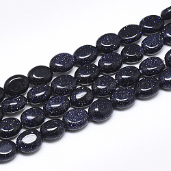 Perle sintetiche Goldstone fili, ovale, 8x6x4mm, Foro: 1 mm, circa 49~50pcs/filo, 14.5 pollice~14.7 pollici