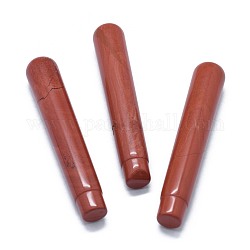 Натуральный красный бисер яшма, нет отверстий / незавершенного, для проволоки завернутые кулон материалы, колонка, 71.5x12~12.5 мм