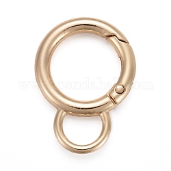 Alloy Spring Gate Ring, with Loop, Circle Key Rings, for Handbag Ornaments Decoration, Cadmium Free & Lead Free, Golden, 38x29x4mm, Hole: 10.5x7mm