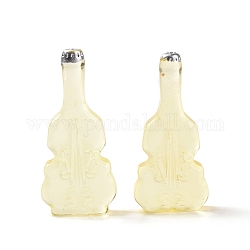 Cabochon in resina per bottiglia di vino fittizio a forma di violino, giallo, 36.5x17x8mm