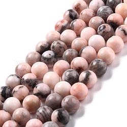 Jaspe cebra naturales hebras de perlas reronda, 8~8.5mm, agujero: 1 mm, aproximamente 47 pcs / cadena, 15.5 pulgada