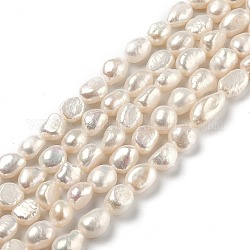 Fili di perle di perle d'acqua dolce coltivate naturali, riso, bisque, 8.5~15x7~8mm, Foro: 0.7 mm, circa 33pcs/filo, 13.58 pollici (34.5 cm)