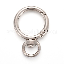 Alloy Swivel Clasps, Swivel Snap Hook, for Handbag Ornaments Decoration, Cadmium Free & Lead Free, Ring, Platinum, 40x27x5.5mm, Hole: 10x5mm