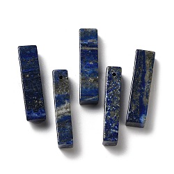 Pendentifs en lapis lazuli naturel, breloques rectangulaires, 39~40x9.5~10x8~8.5mm, Trou: 1.8~2mm