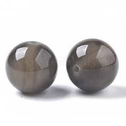Harz perlen, Nachahmung Edelstein, Runde, lichtgrau, 20 mm, Bohrung: 2 mm