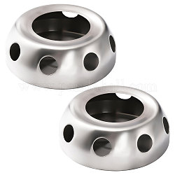 UNICRAFTALE Flat Round Stainless Steel Alcohol Stoves 136x50mm Metal Teapot Heater with Tealight Holder Tea Warmer Base Ceramic Teapots and Other Heatproof Pots Warming Use