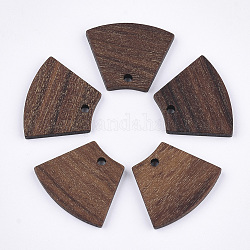 Colgantes de madera de nogal, trapezoide, saddle brown, 18x22.5x2.5~3mm, agujero: 1.8 mm