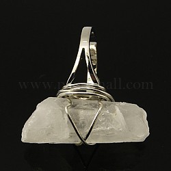 Obtenir votre petite amie pour des pierres précieuses bagues de jour de valentines, cristal, avec les accessoires en laiton de platine, réglable, clair, 18mm