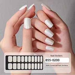 Adesivi per unghie con copertura completa per nail art, autoadesiva, per le decorazioni delle punte delle unghie, bianco, 17.5x7.3x0.9cm, 20pcs / scheda