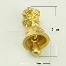 Латунные буддийские колокол бусы, Дордже ваджра, ювелирная фурнитура Будды, золотые, 16x8 мм, отверстие : 2 мм