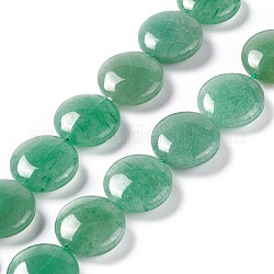Verde naturale perline avventurina fili, rotondo e piatto, 19.5~20.5x7~8mm, Foro: 1 mm, circa 20pcs/filo, 15.55''~15.98'' (39.5~40.6 cm)