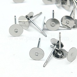 Original Color 304 Stainless Steel Stud Earring Findings, 12x6mm, Pin: 0.7mm