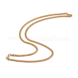 Мужские ожерелья из нержавеющей стали с вакуумным покрытием 304, с карабин-лобстерами , золотые, 23.85 дюйм (60.6 см), 4.5 мм