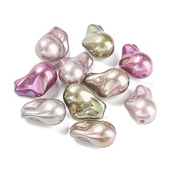 Perles en plastique ABS peintes au four, perle d'imitation, teinte, de couleur plaquée ab , couleur mixte, 22x15~16x12mm, Trou: 1.8mm