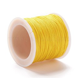Hilo de nylon trenzada, material de diy para la fabricación de la joya, amarillo, 0.8mm, 100 yardas / rodillo