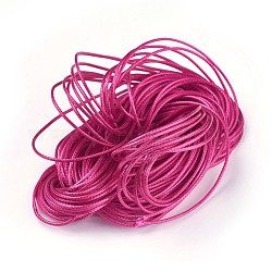 Корейская вощеной шнуры полиэфирные, средне фиолетовый красный, 1 мм, около 16.4 ярда (15 м) / мешок