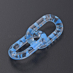 Transparentem Acryl Verknüpfung Ringe, Quick-Link-Anschlüsse, zur Herstellung von Kabelketten, Oval, Licht Himmel blau, 27x16.5x4 mm, Innendurchmesser: 7.5x18 mm