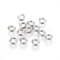304 Edelstahl offenen Ringe springen, Edelstahl Farbe, 6x1.5 mm, Innendurchmesser: 3 mm, 800 Stück / Beutel
