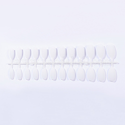 ソリッドカラーマットプラスチック偽ネイルフルカバー偽ネイルチップ  爪に天然な中程度の長さのプレス  ホワイト  18~24x7~14mm  約24個/セット