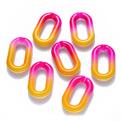 Двухцветные непрозрачные акриловые кольца, разъемы для быстрой связи, для изготовления кабельных цепей, овальные, золотые, 39x23.5x7 мм, внутренний диаметр: 25x10 мм