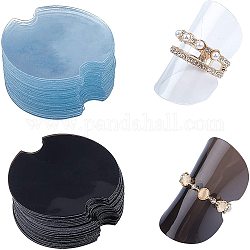 Fingerinspire 200 шт. складное кольцо диск пластиковый диск ювелирный дисплей (диаметр: 1.51 дюйма, Толщина 0.03 дюйм), 2 цвет-черный и голубой